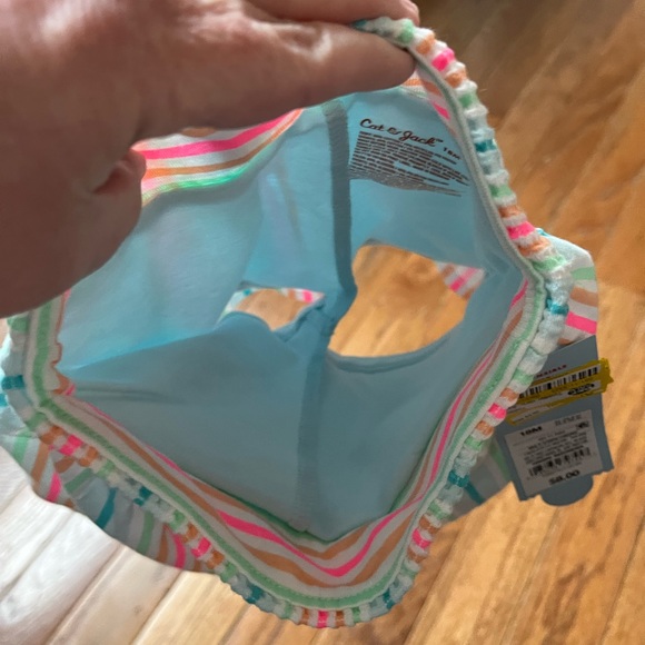 NWT Cat & Jack Purple Ruffle Sleeve Top with Striped Skirt, Size 18 M - Picture 5 of 10